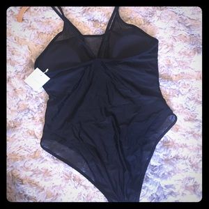Brand new one piece swimsuit! Black/ mesh. Size L
